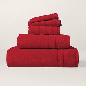 Ralph Lauren Rich Red Towel Collection 2 hand & 1 washcloth